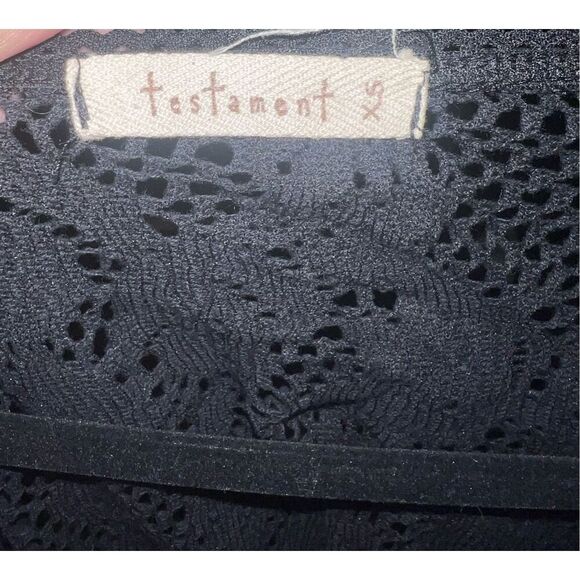 Testament beach cover up black lace sz xs Sheer V-neck Minimalist Summer - Picture 3 of 3